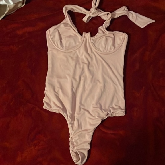 HOUSE OF CB BLUSH TWIST BUSTIER BODYSUIT - Picture 3 of 6